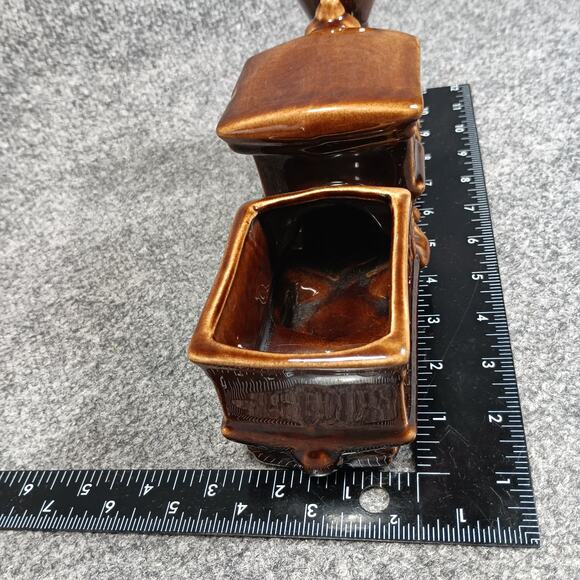 Vintage McCoy Ceramic Train Desk Organizer Business Card Holder - Picture 6 of 9